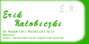 erik malobiczki business card